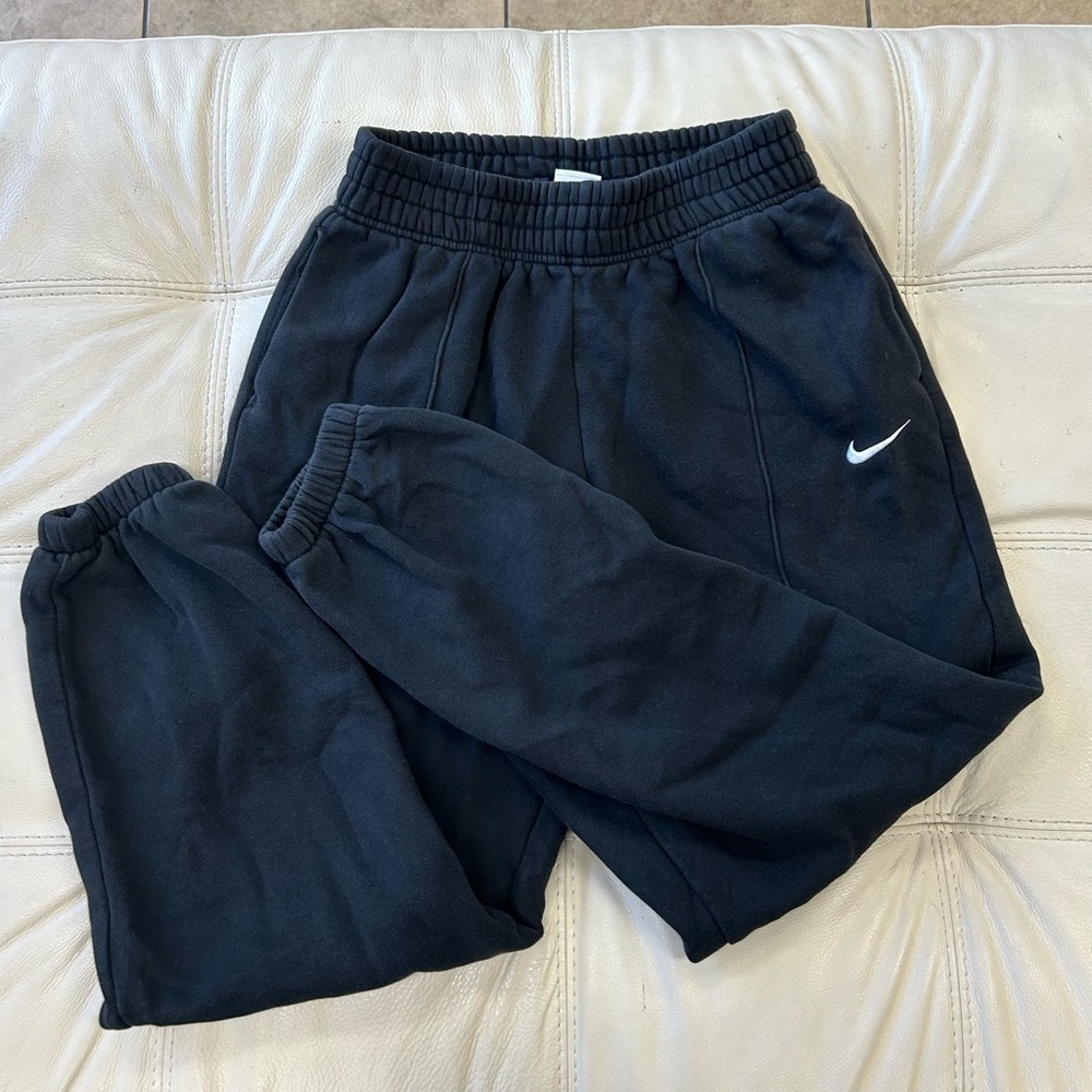 Nike Black Joggers with White Swoosh
